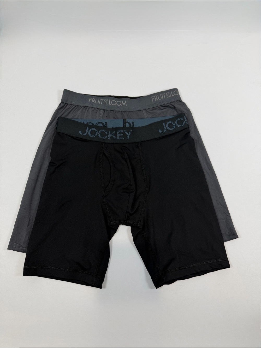 Fruit of the Loom Men's Boxer Briefs - Black and Gray Small/ Medium